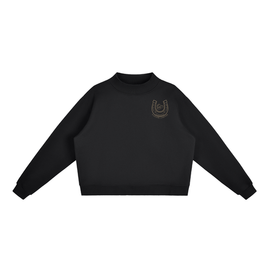 Essential Fleece Mock-Neck Crew Sweatshirt